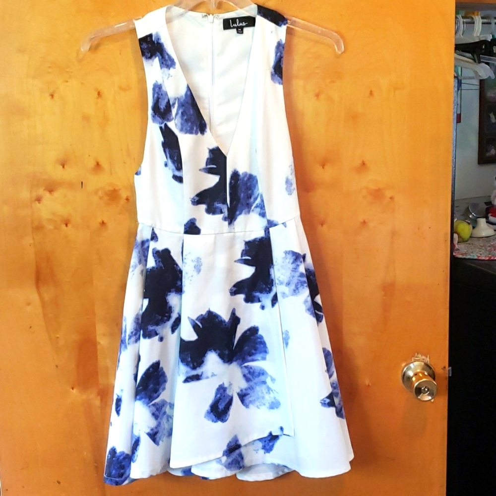 Lulus Blue & White Floral Dress